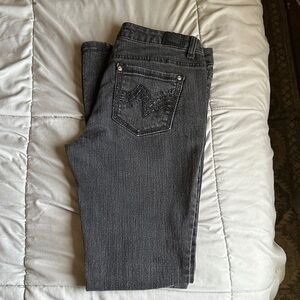 LEI Gray Straight Leg Jeans with Distinctive Stitching